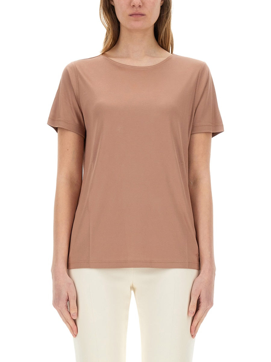 Fay Viscose T-Shirt — Beige, view 3