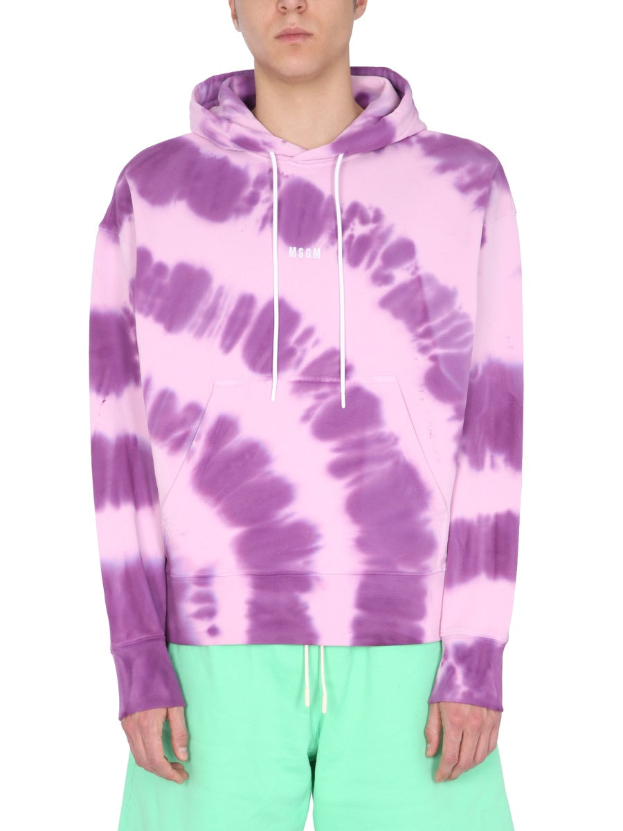 MSGM Printed Micro Logo Sweatshirt — Lilac by Msgm