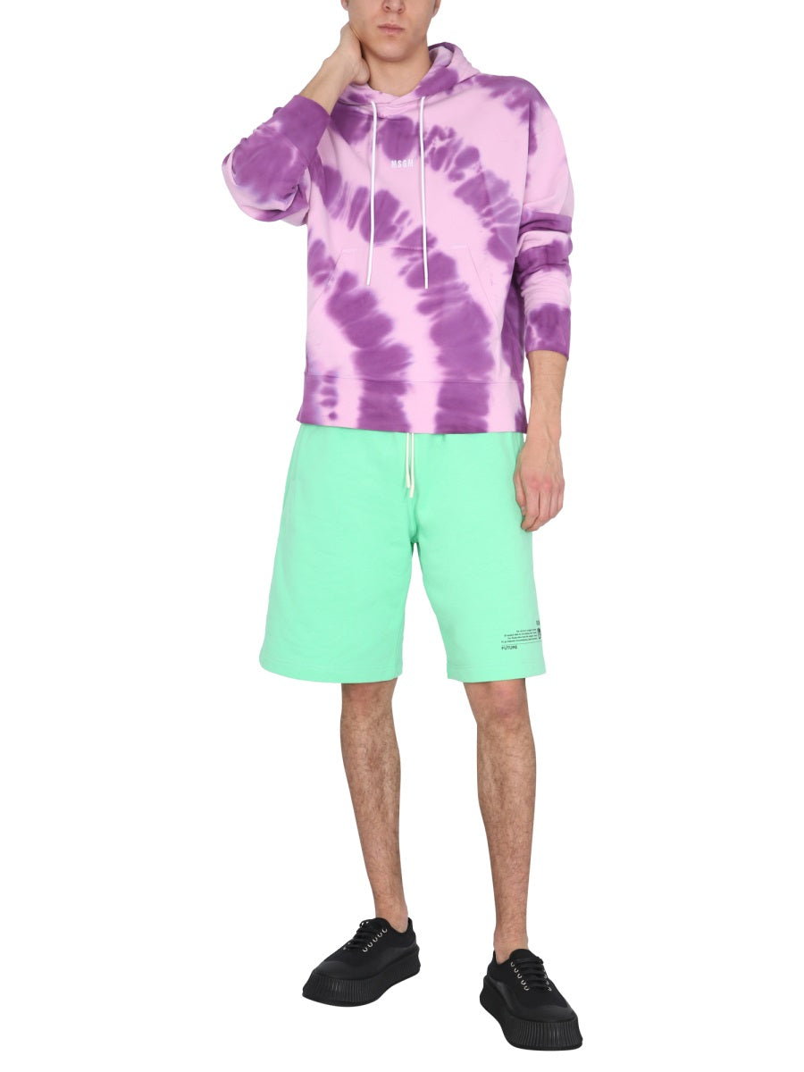 MSGM Printed Micro Logo Sweatshirt — Lilac, view 3