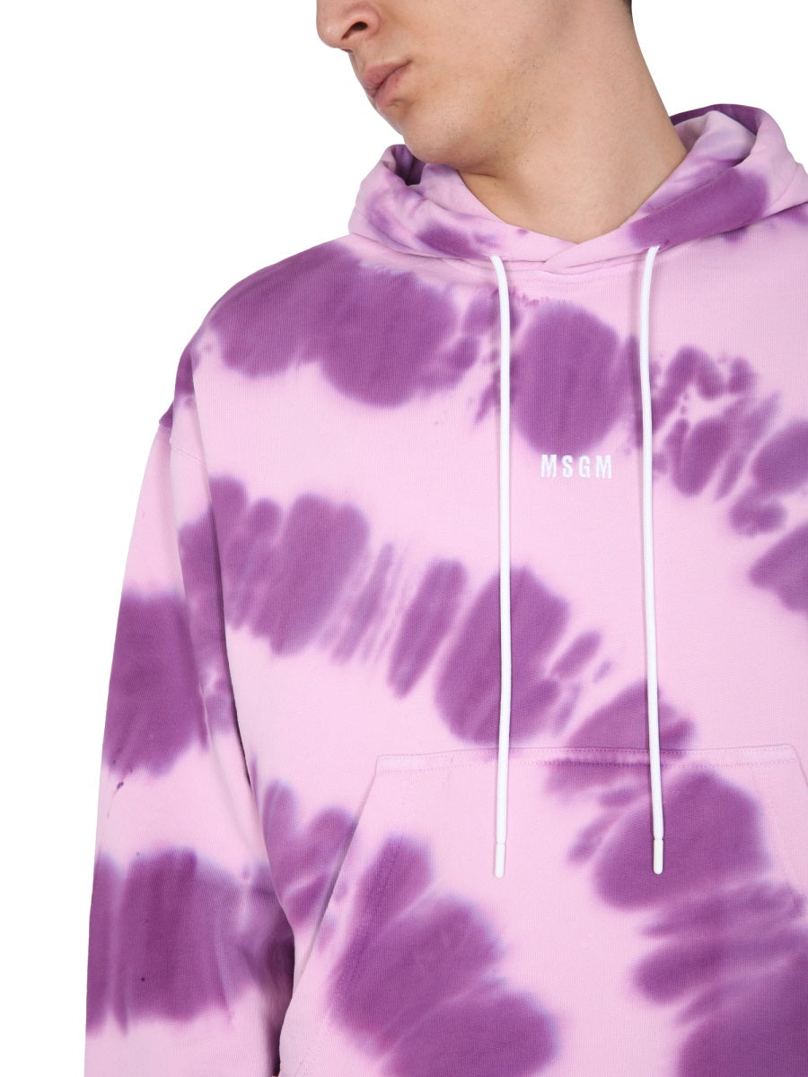 MSGM Printed Micro Logo Sweatshirt — Lilac, view 4