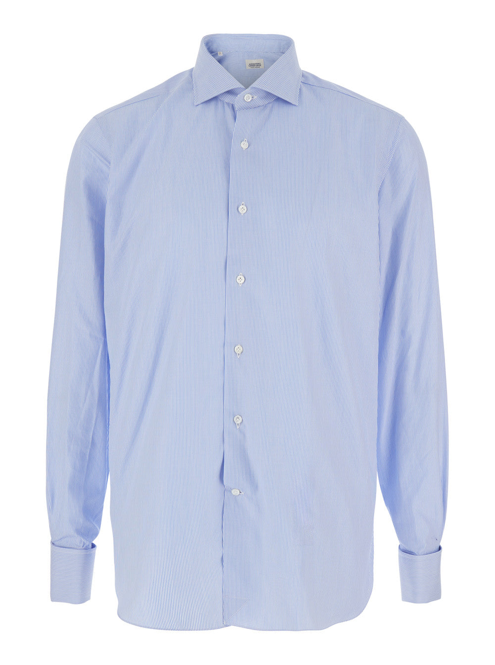 Alessandro Gherardi Classic Collar Striped Cotton Shirt — Blue by Alessandro Gherardi