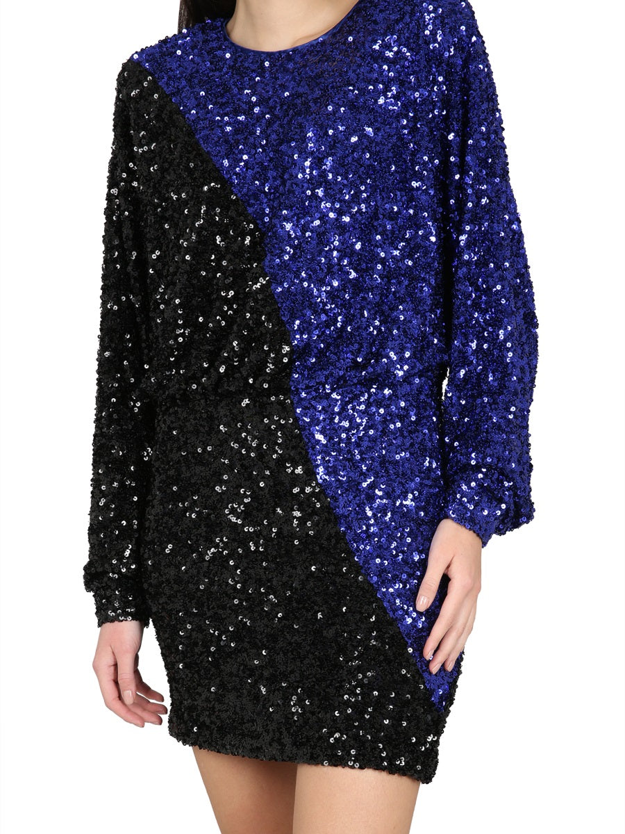 Rotate Birger Christensen Sequin Mesh Dress — Multicolor, view 4