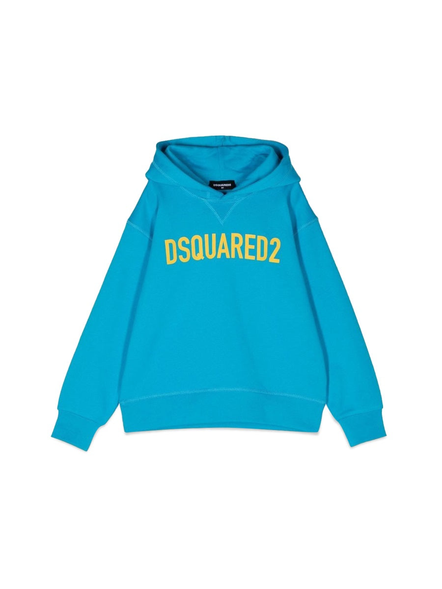 Dsquared2 Logo Cotton Hoodie — Blue by Dsquared2