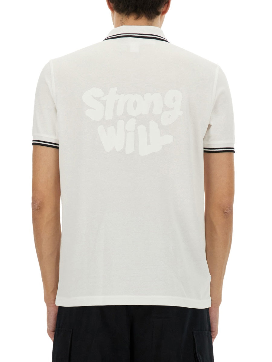 Comme Des GarçOns Shirt Cotton Polo Shirt — White by Comme Des Garcons Shirt