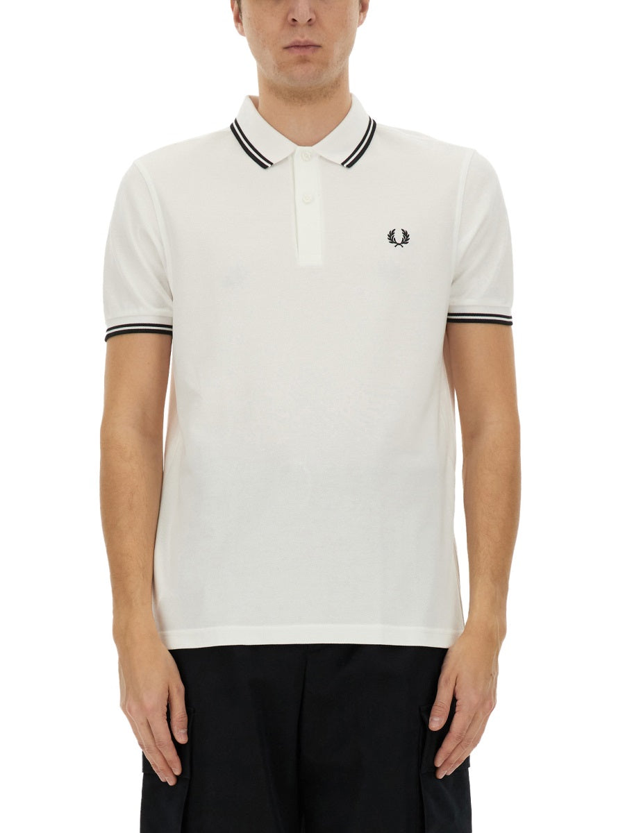 Comme Des GarçOns Shirt Cotton Polo Shirt — White, view 3