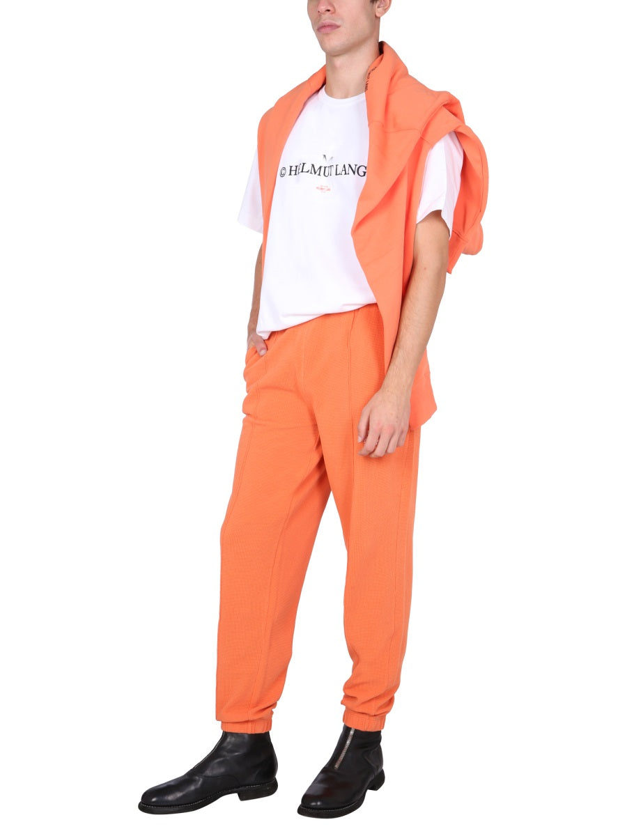 Helmut Lang Knitted Cotton Jogging Pants — Orange by Helmut Lang