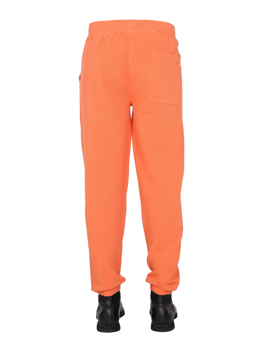 Helmut Lang Knitted Cotton Jogging Pants — Orange, view 4