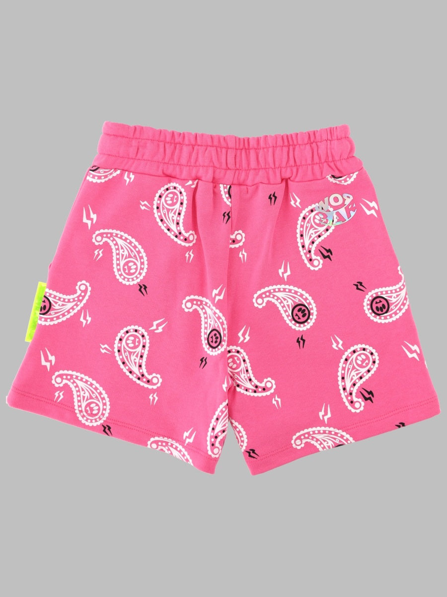 Barrow Cotton Jogger Shorts — Pink, view 2