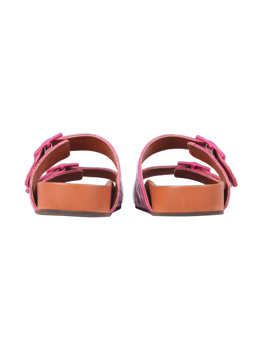 L'Autre Chose Coconut Print Leather Sandals — Pink, view 3