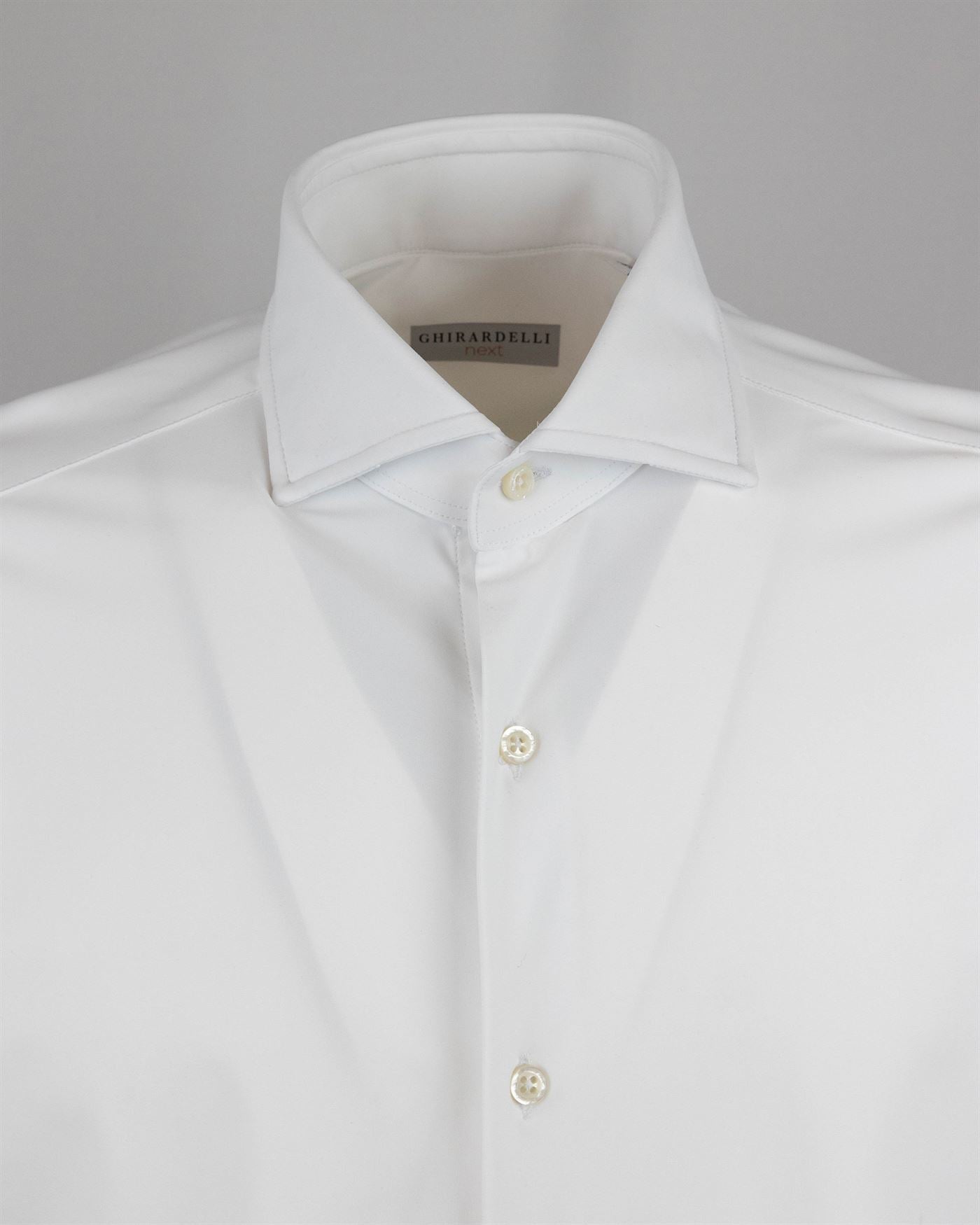 Ghirardelli Classic Stretch Polyamide Shirt — White, view 3