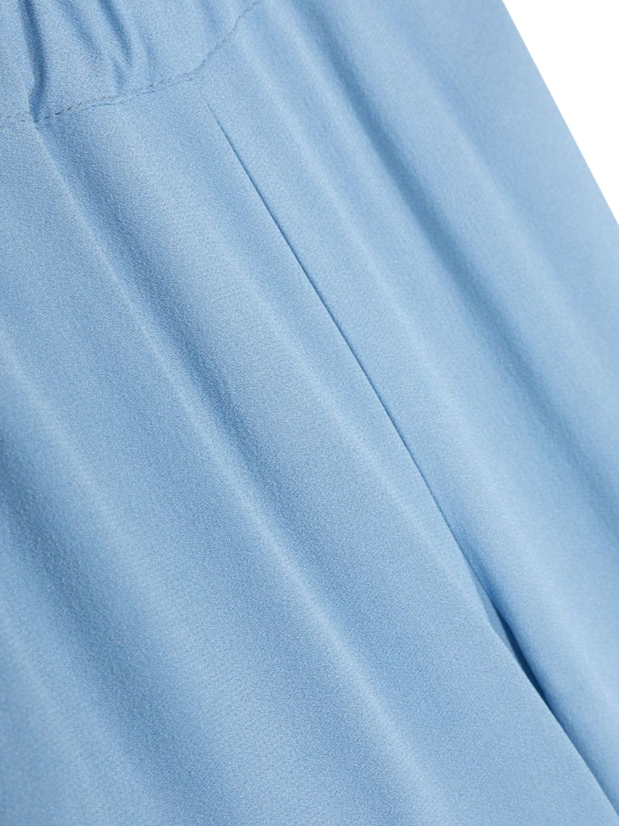 Simonetta Wide-Leg Acetate-Viscose Trousers — Blue, view 2