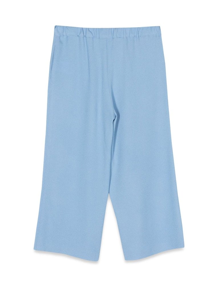 Simonetta Wide-Leg Acetate-Viscose Trousers — Blue, view 3