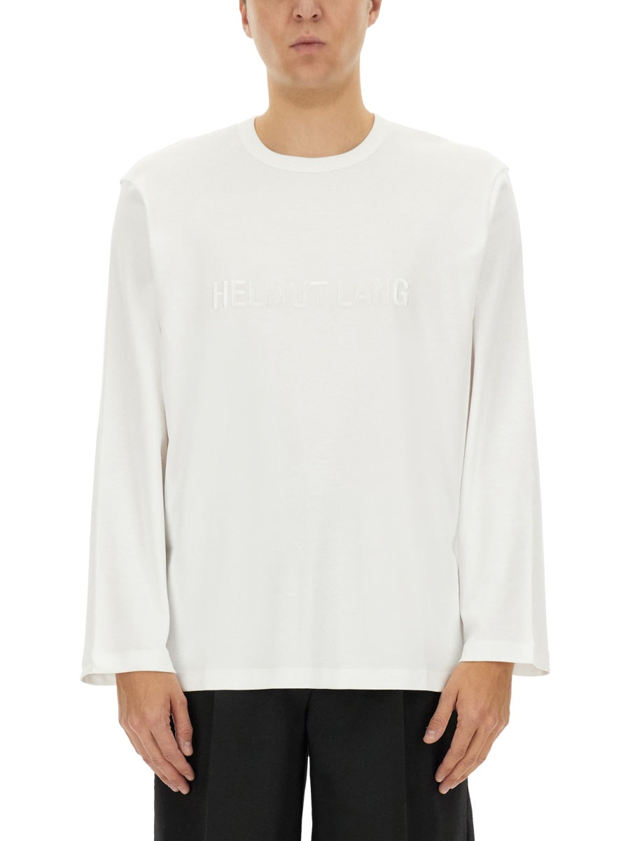 Helmut Lang Logo-Print Cotton T-Shirt — White by Helmut Lang