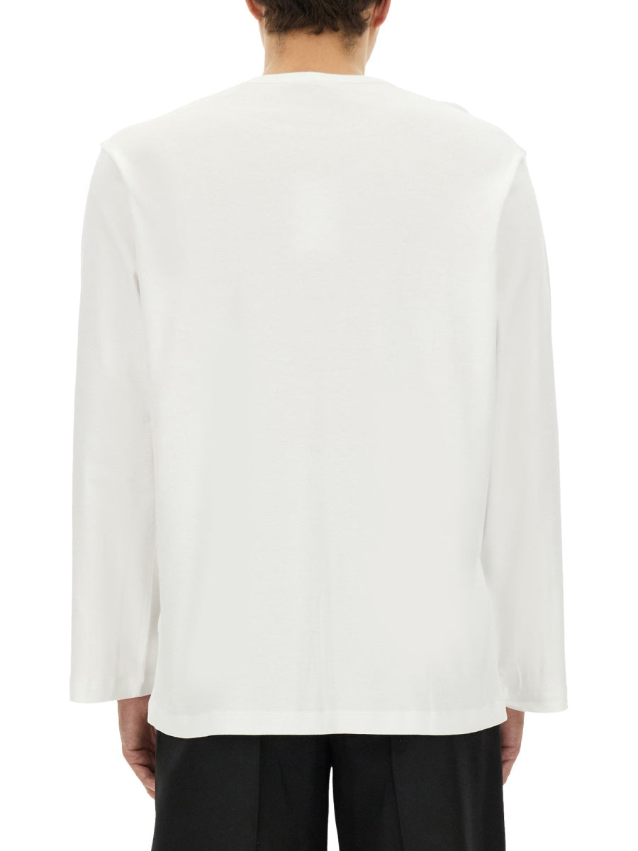 Helmut Lang Logo-Print Cotton T-Shirt — White, view 2