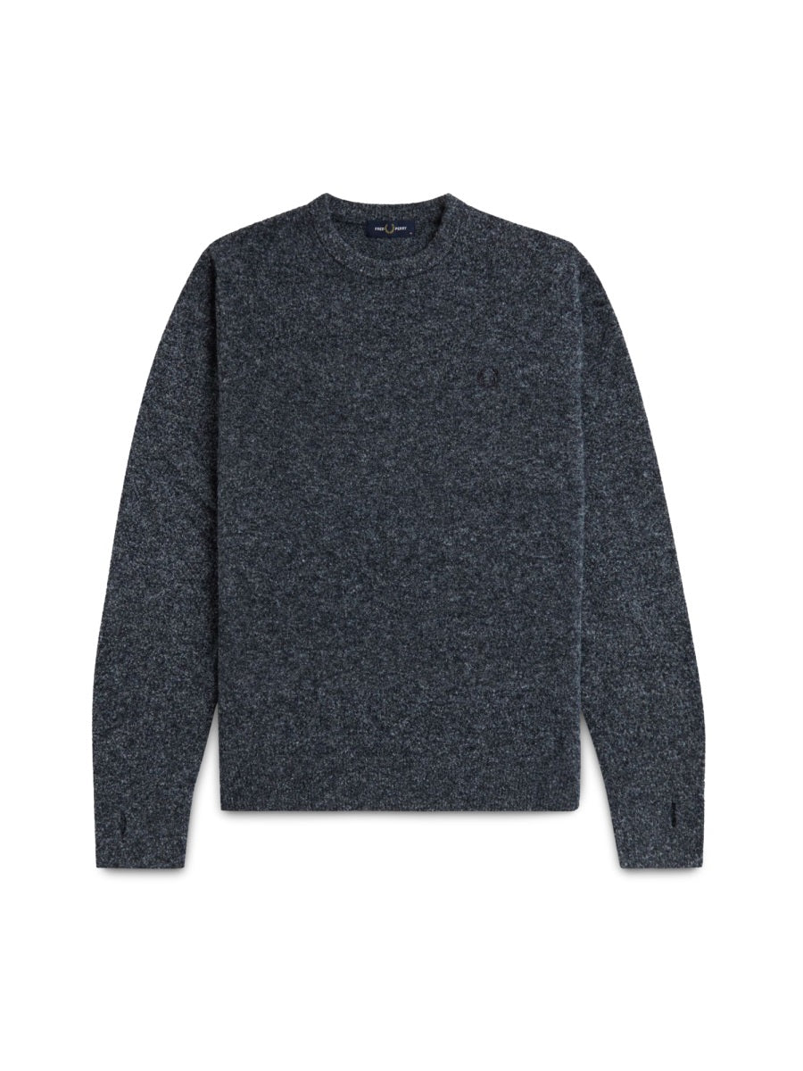 Fred Perry Logo Jersey Sweater — Blue, view 5