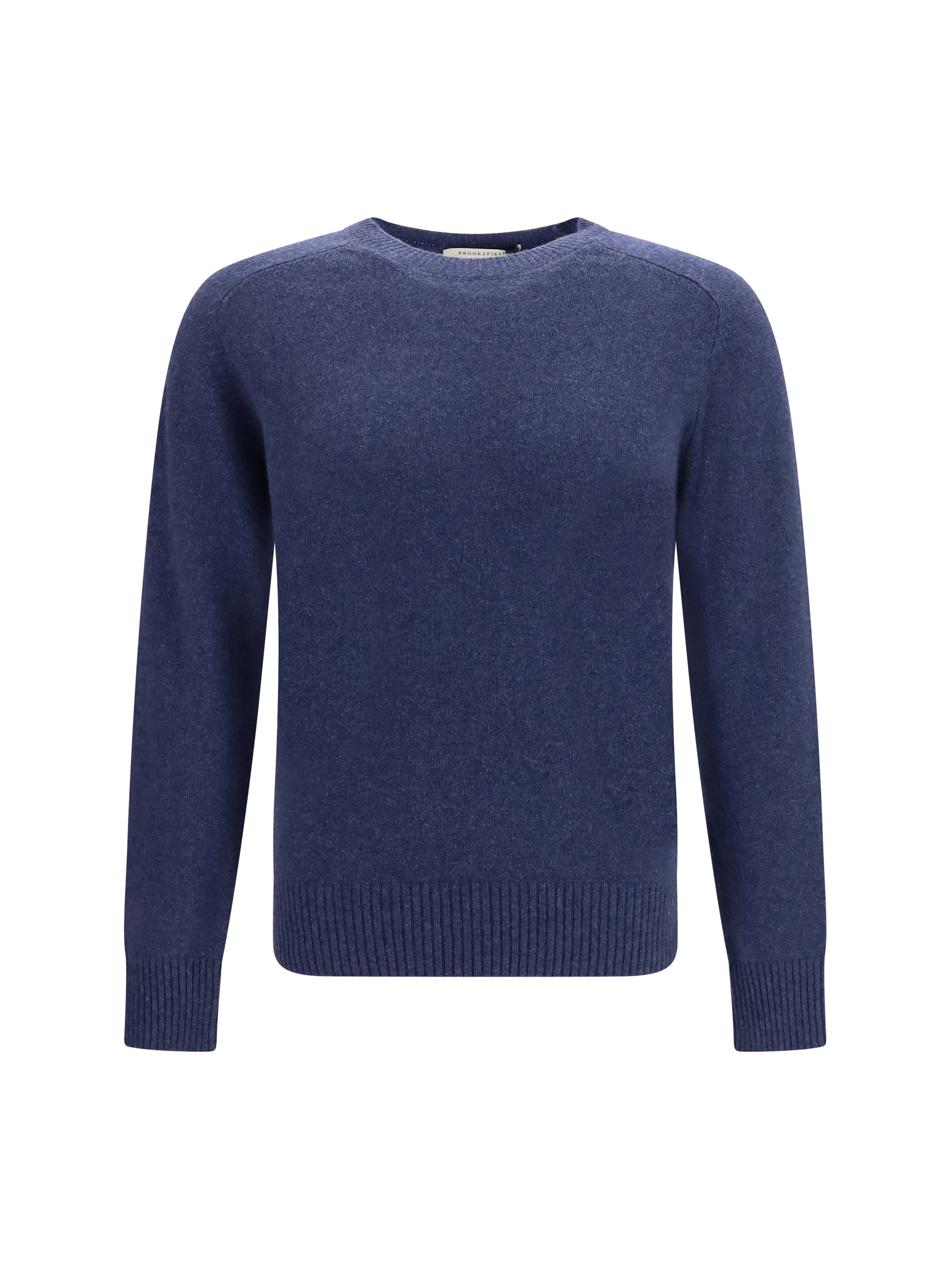 Brooksfield Crewneck Cashmere Sweater — Blue, view 3
