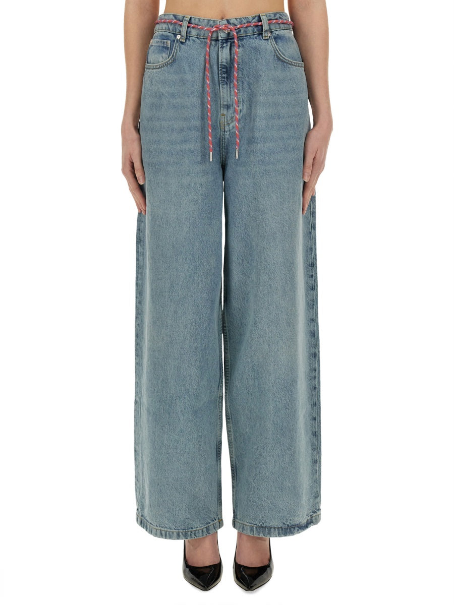 Moschino Wide Fit Denim Jeans — Blue, view 2