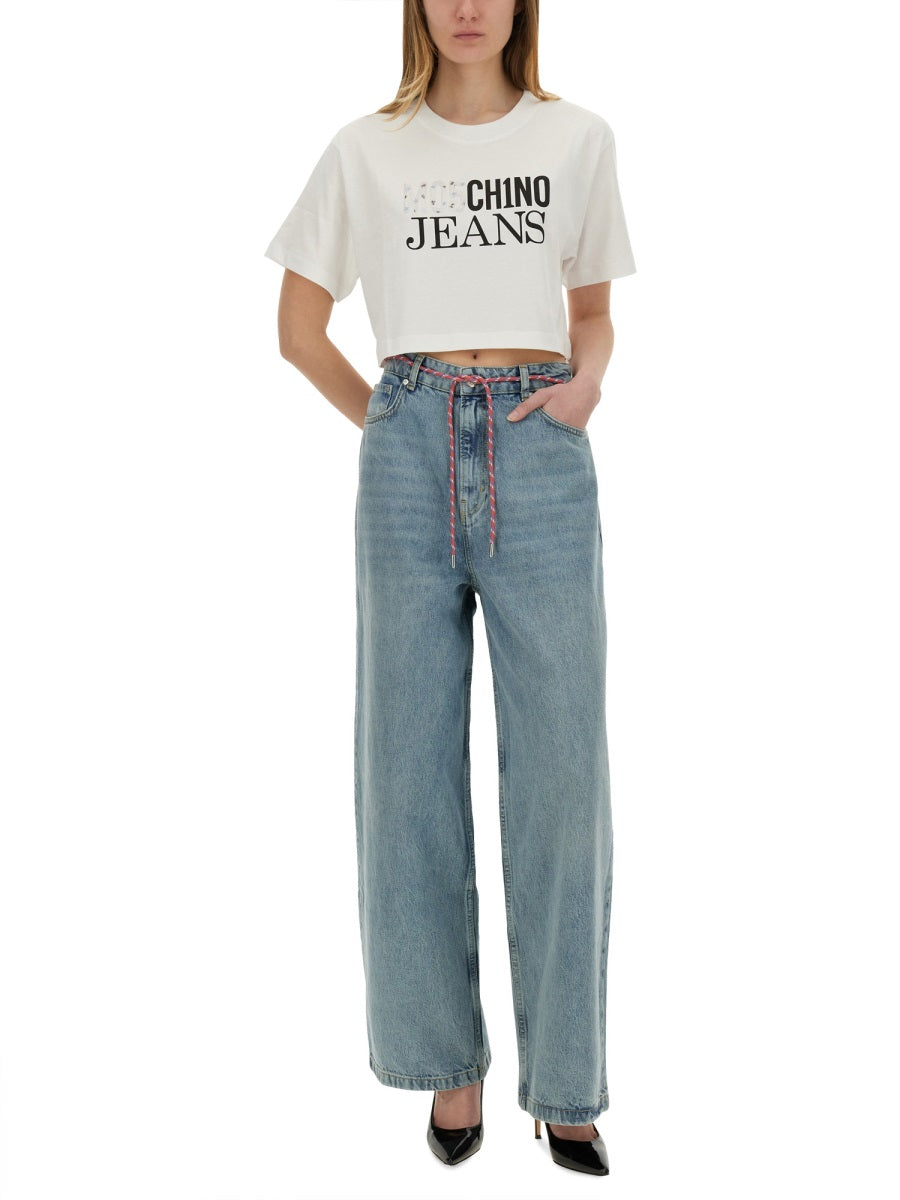 Moschino Wide Fit Denim Jeans — Blue, view 3