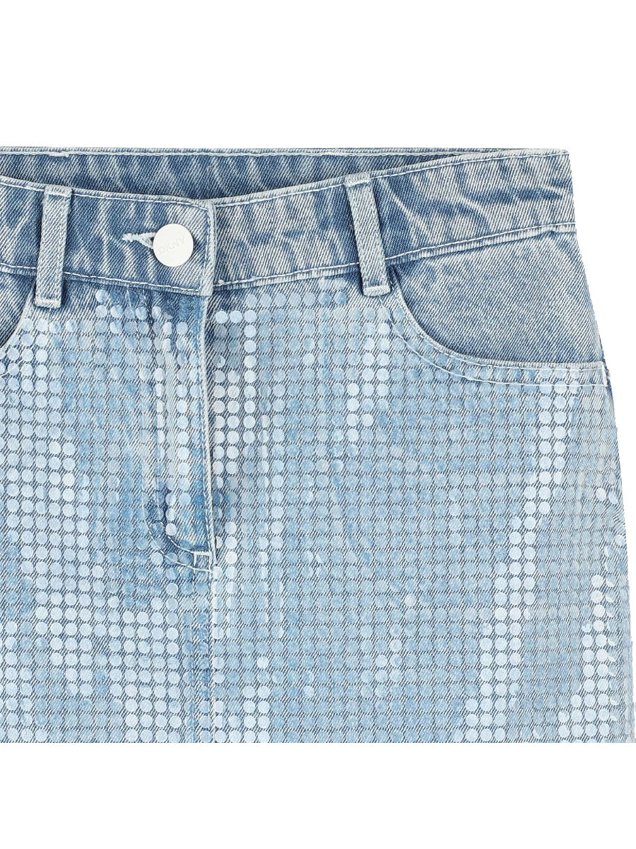 DKNY Cotton Skirt — Gray, view 2
