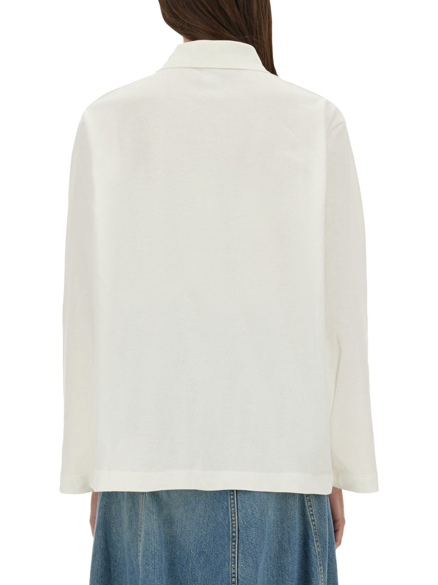 Baum Und Pferdgarten Cotton Loose Fit Polo — Ivory, view 3