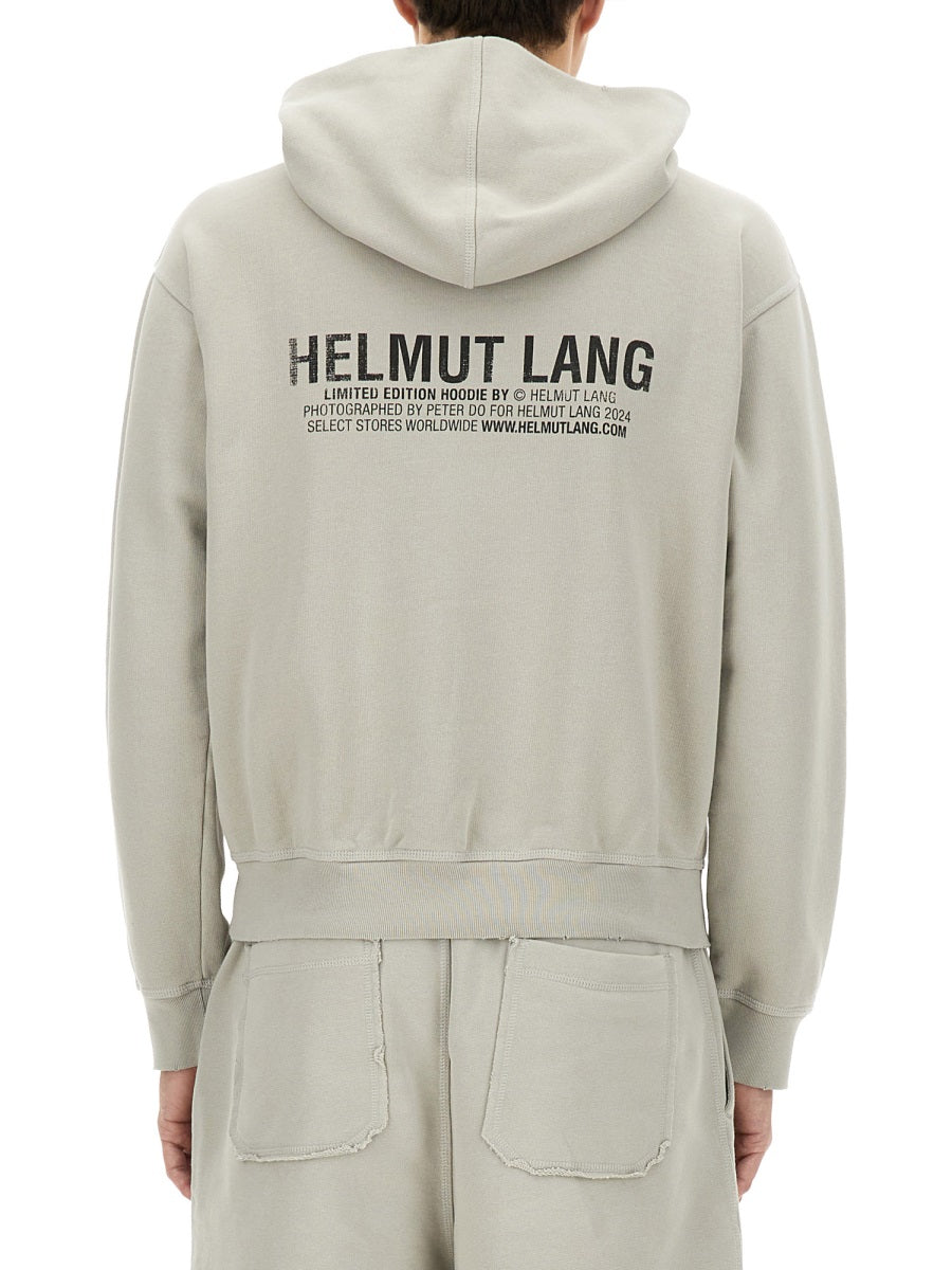 Helmut Lang Postcard-Print Cotton Sweatshirt — Gray by Helmut Lang