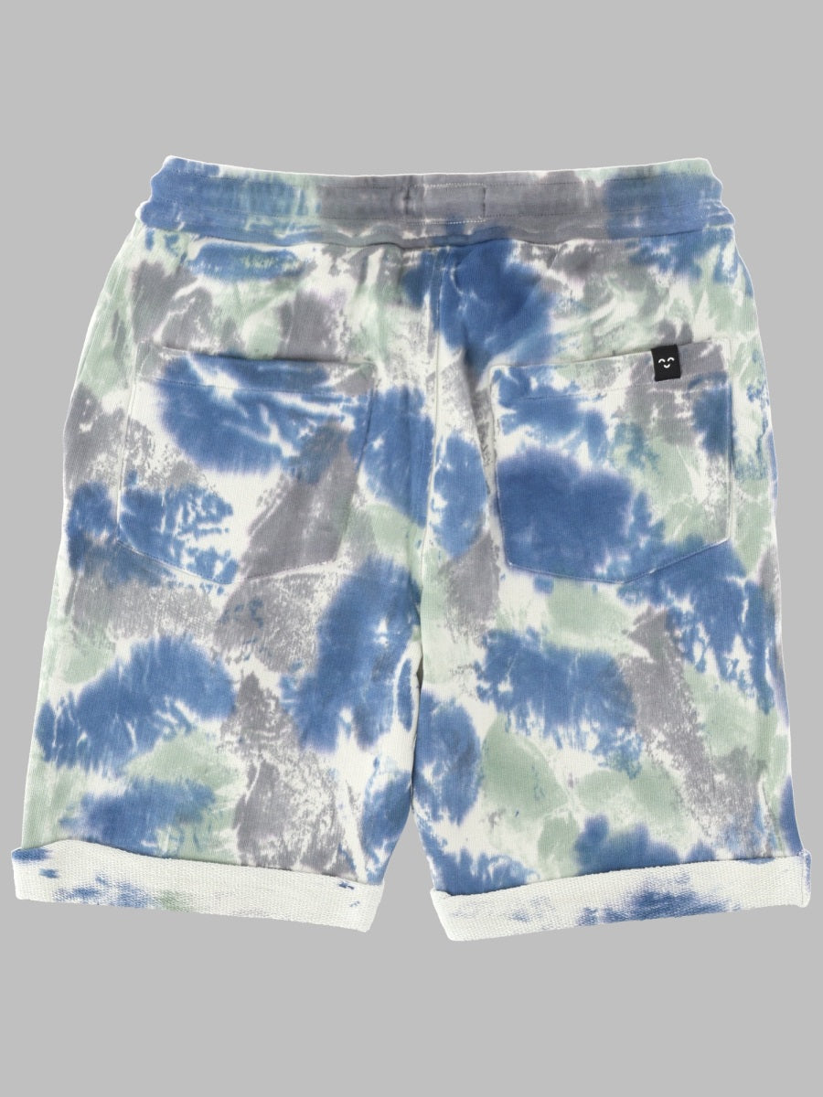 Finger In The Nose Tie-Dye Cotton Bermuda Shorts — Blue, view 2