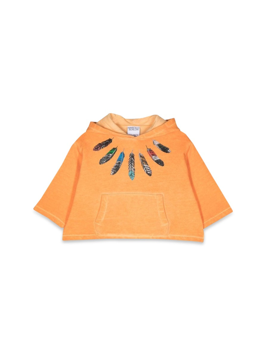 Marcelo Burlon County Of Milan Cotton Hoodie — Orange by Marcelo Burlon County Of Milan