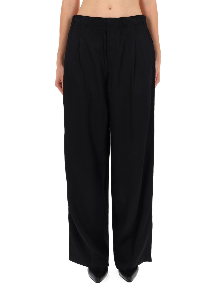 Our Legacy Viscose-Rayon Blend Trousers — Black, view 3