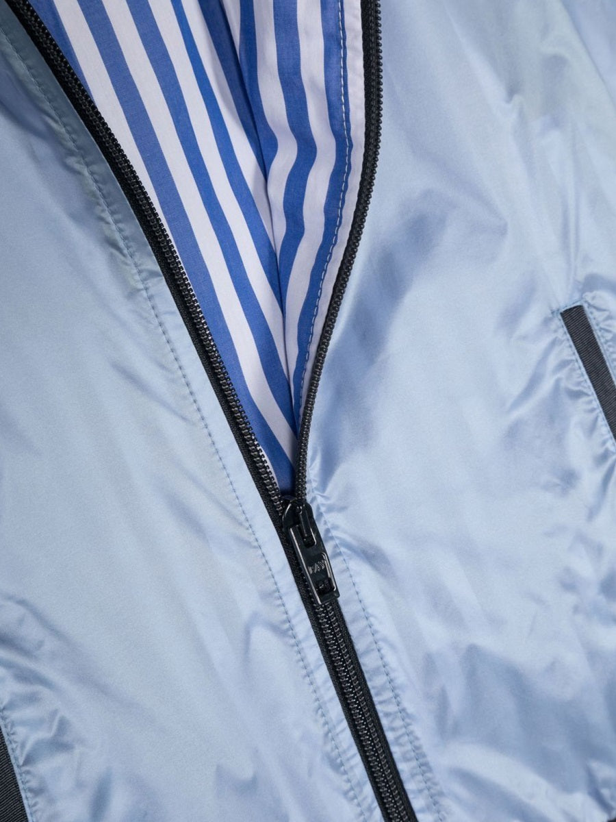 Fay Hooded Zip-Up Jacket — Blue, view 2