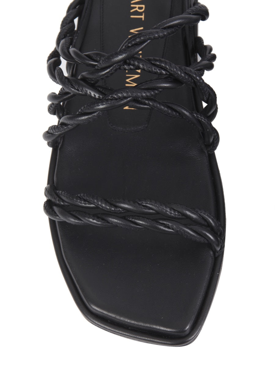 Stuart Weitzman Calypso Sandals — Black, view 2