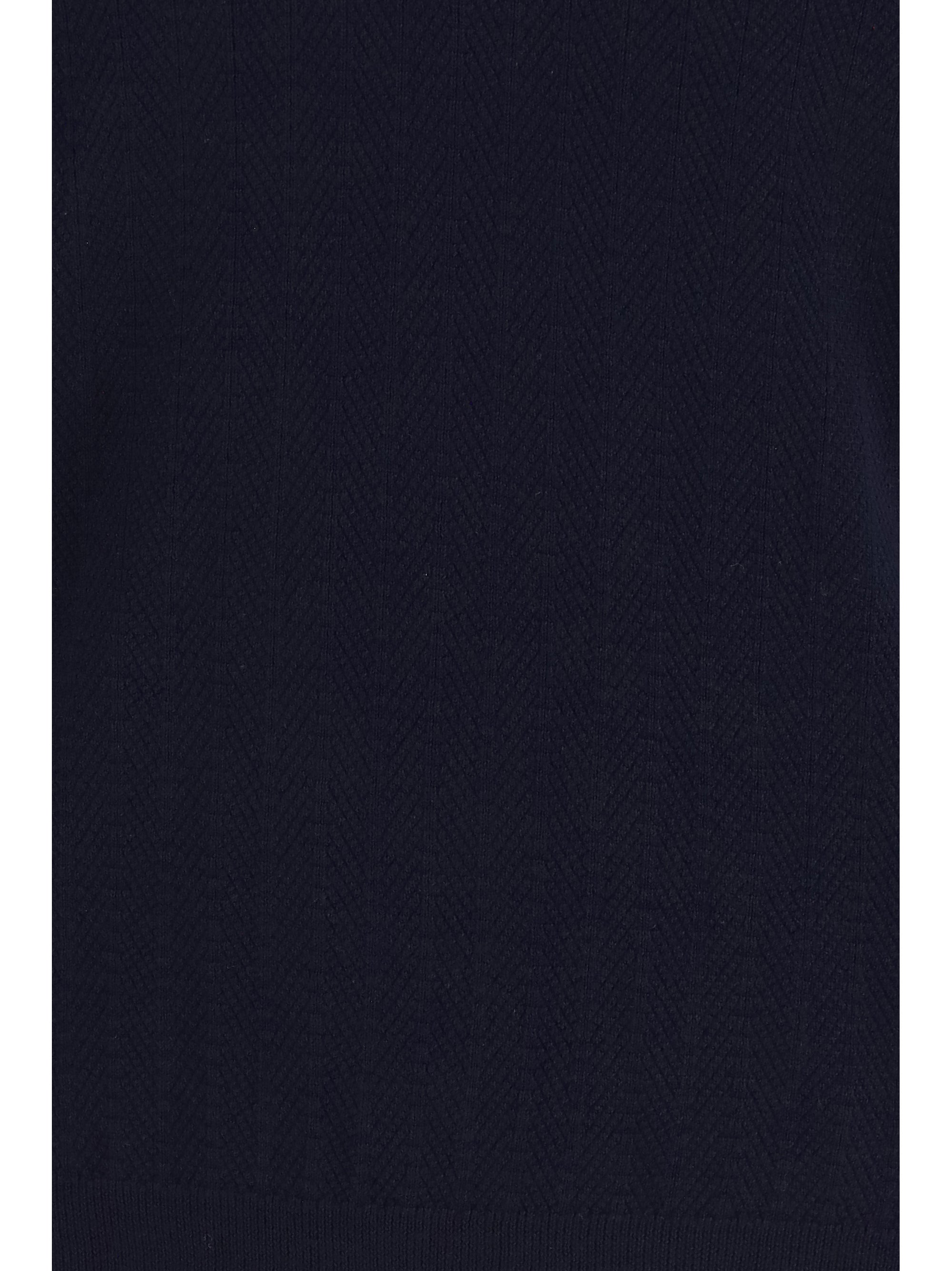 Brooksfield Polo Collar Fleece Wool Sweater — Navy, view 3