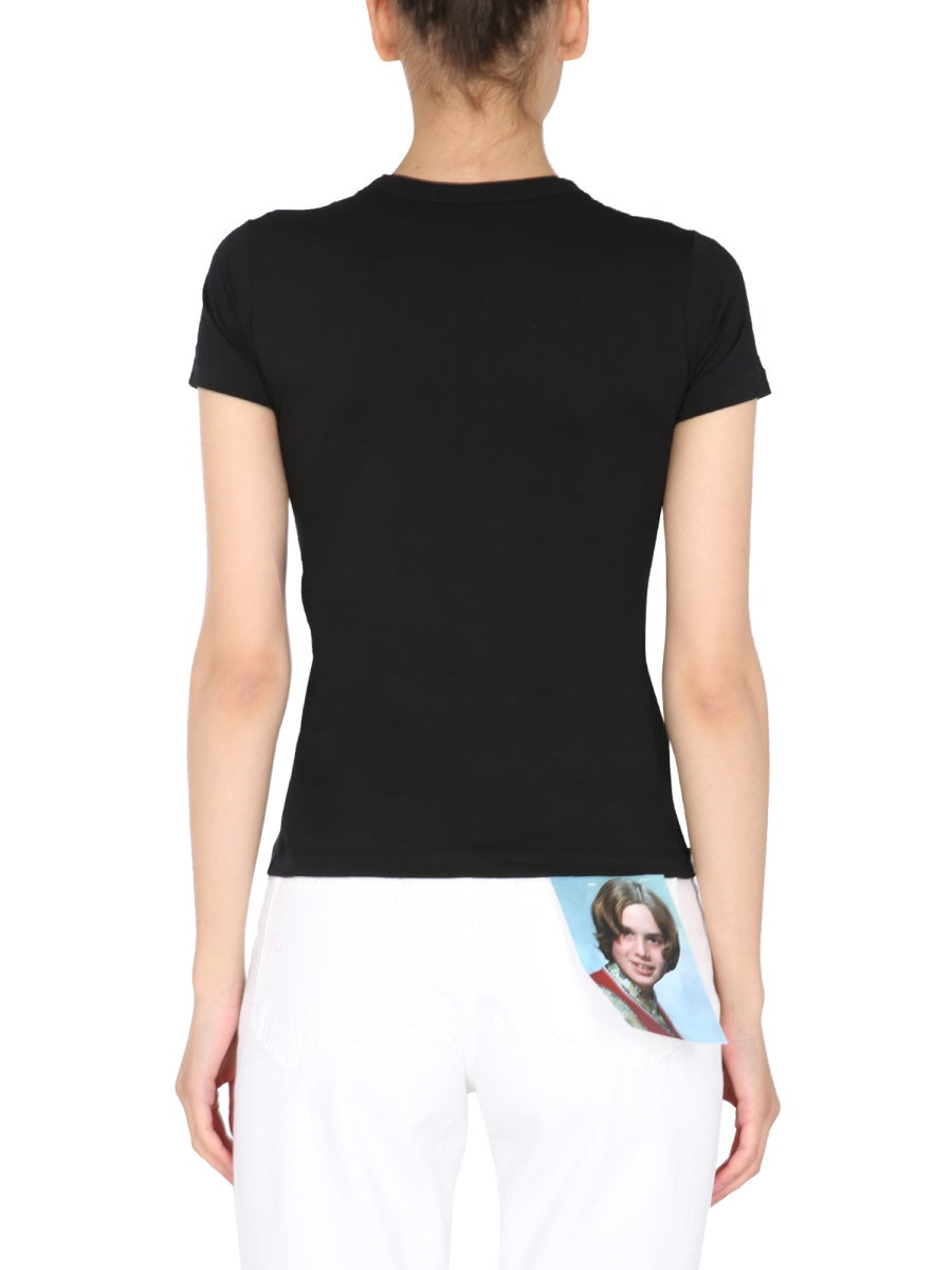 Raf Simons Crew Neck Front Print T-Shirt — Black, view 2
