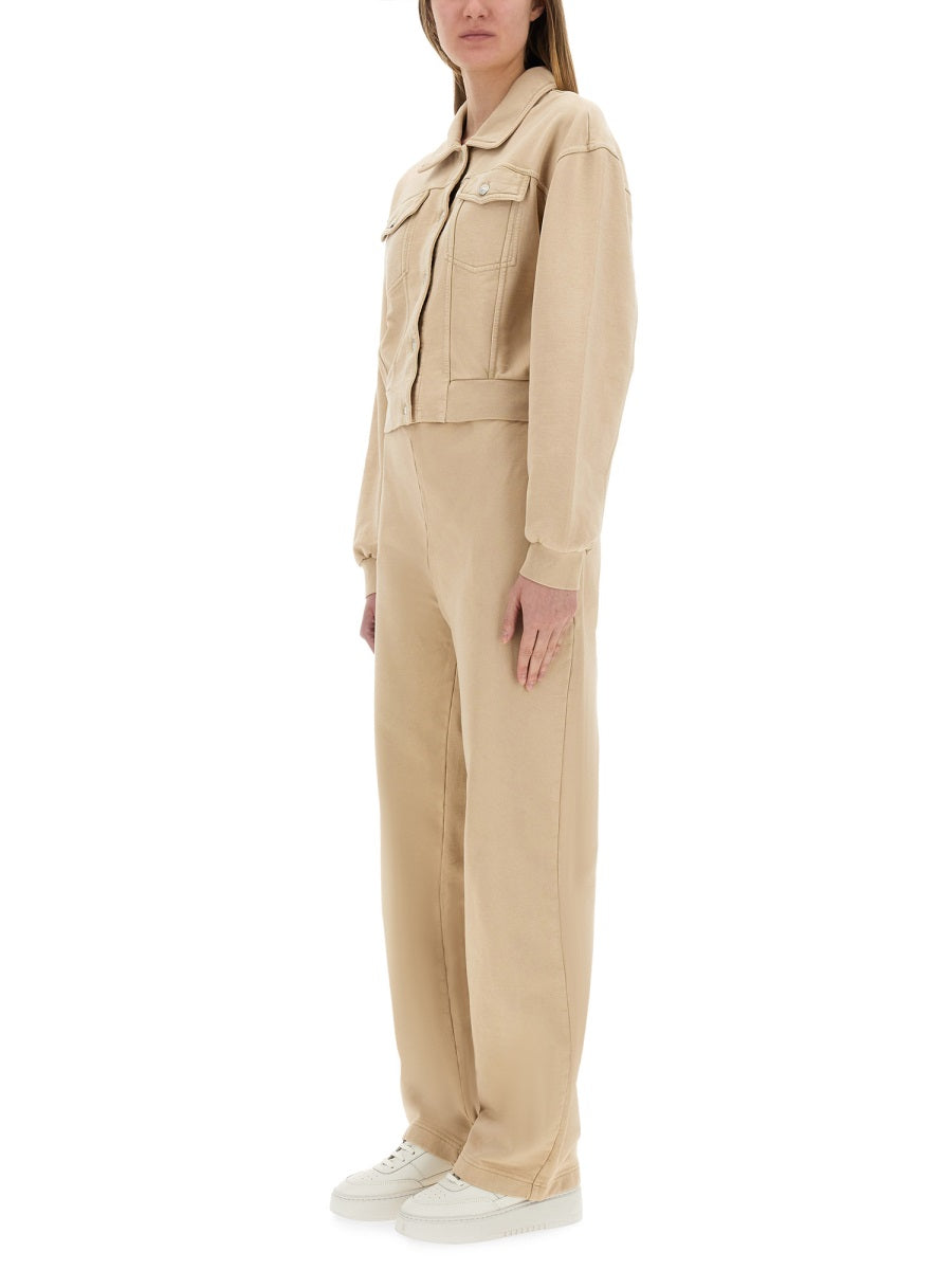 Moschino Relaxed-Fit Cotton Trousers — Beige, view 3