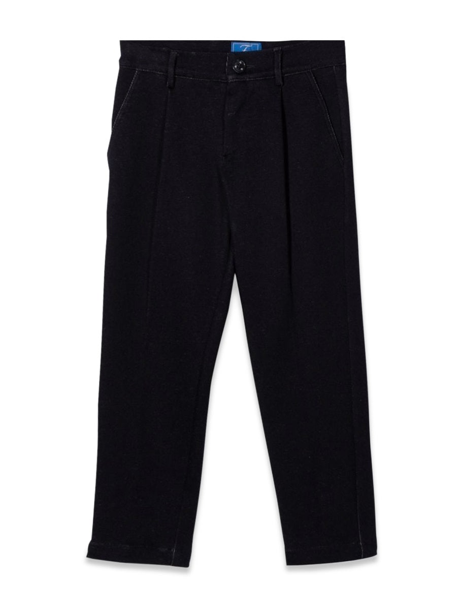 Fay Slouchy Cotton Blend Trousers — Blue by Fay