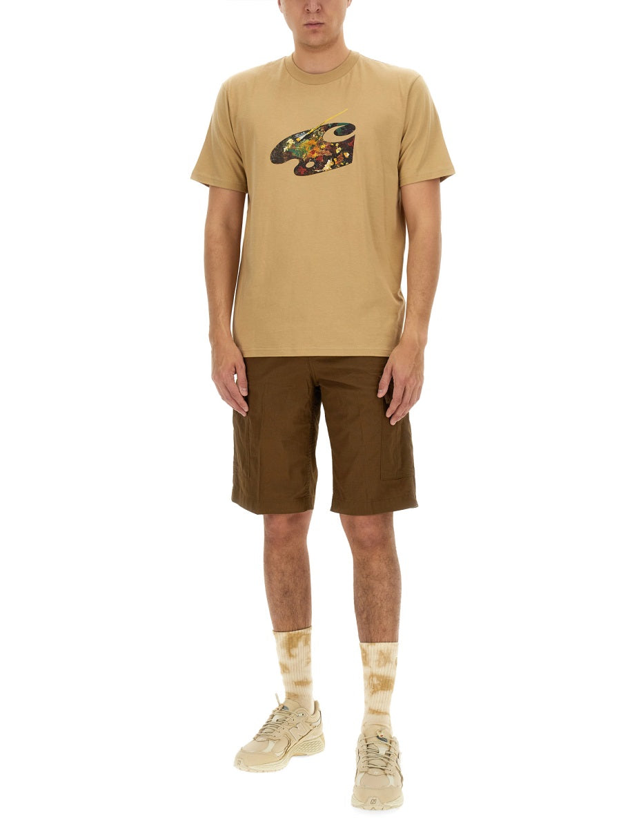 Carhartt Wip Cotton Bermuda Shorts — Brown, view 3