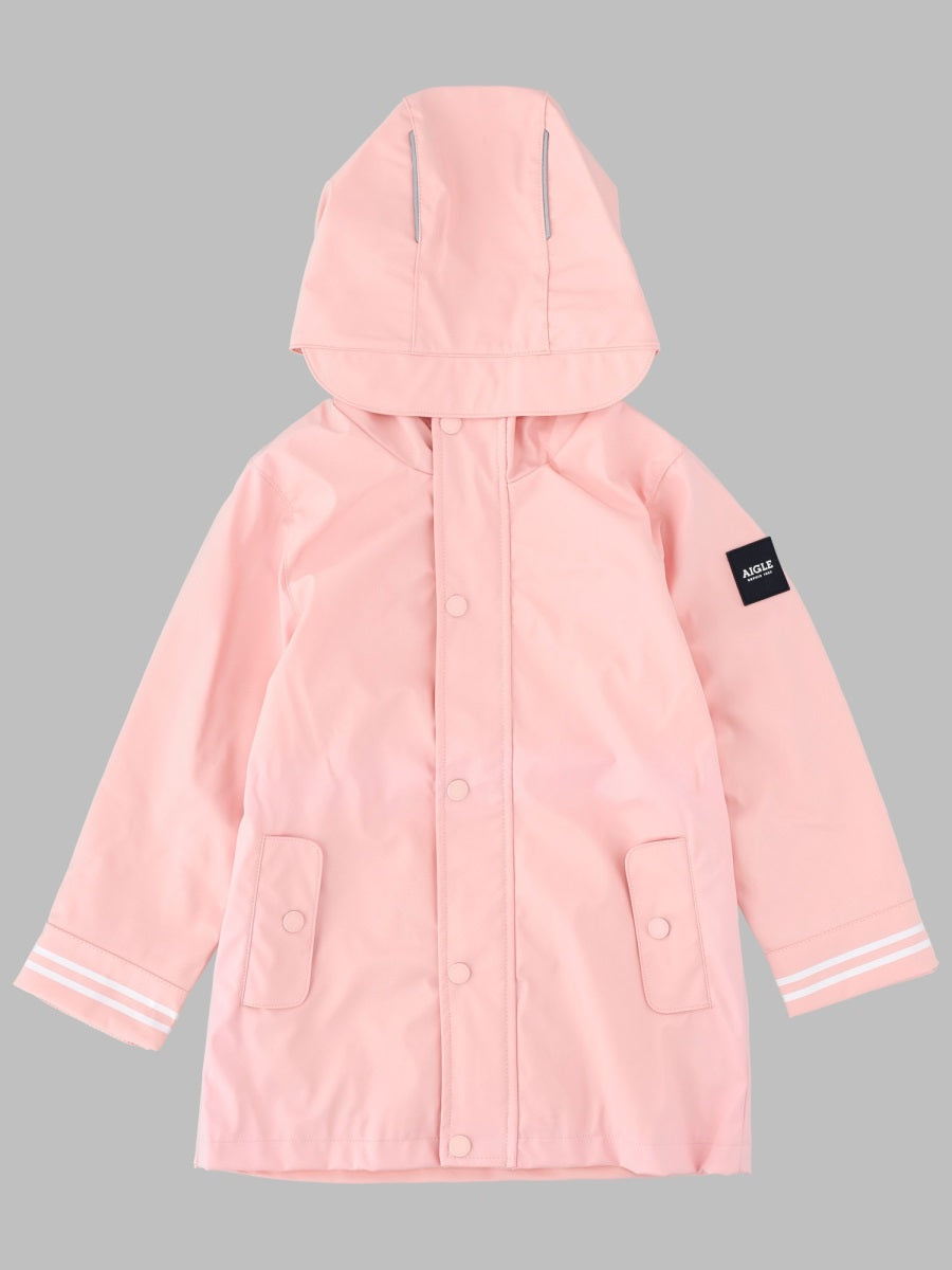 Aigle Waterproof Polyester Raincoat — Pink by Aigle
