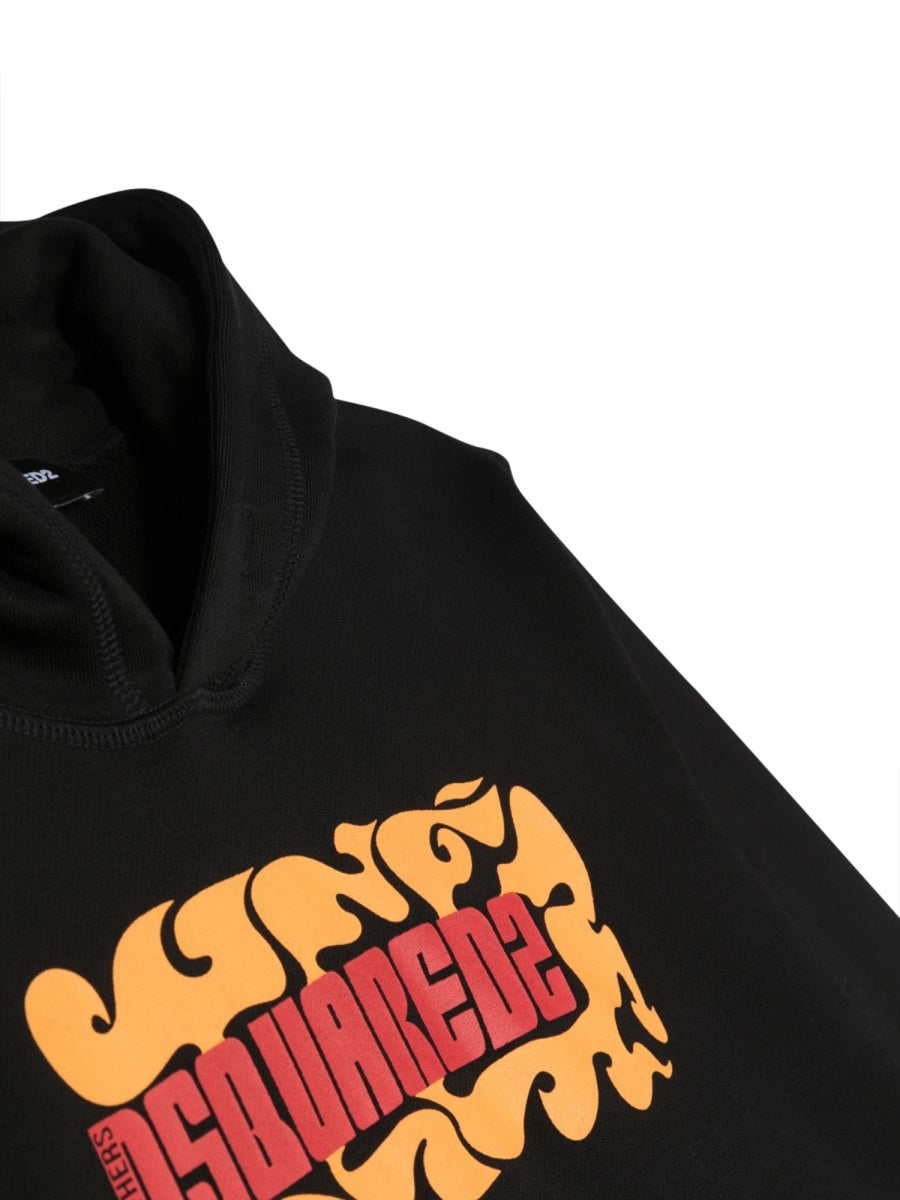 Dsquared2 Cotton Hoodie — Black, view 3