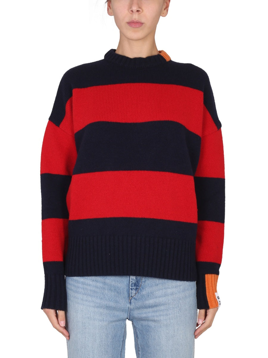 Right For Rugby-Stripe Cross-Neck Sweater — Multicolor by Right For