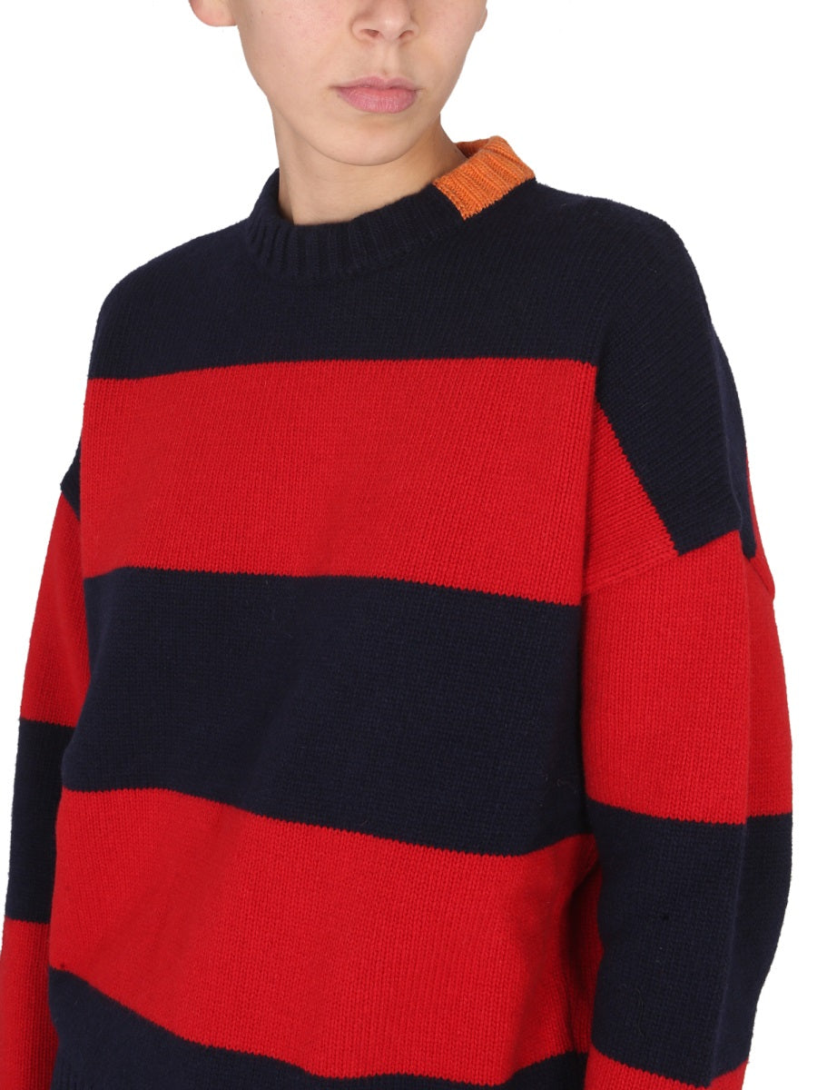 Right For Rugby-Stripe Cross-Neck Sweater — Multicolor, view 4