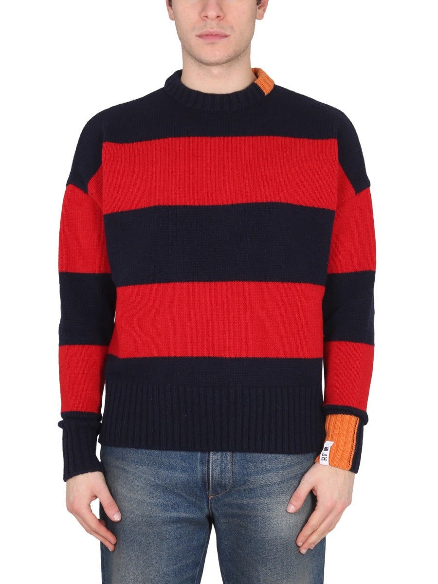Right For Rugby-Stripe Cross-Neck Sweater — Multicolor, view 6