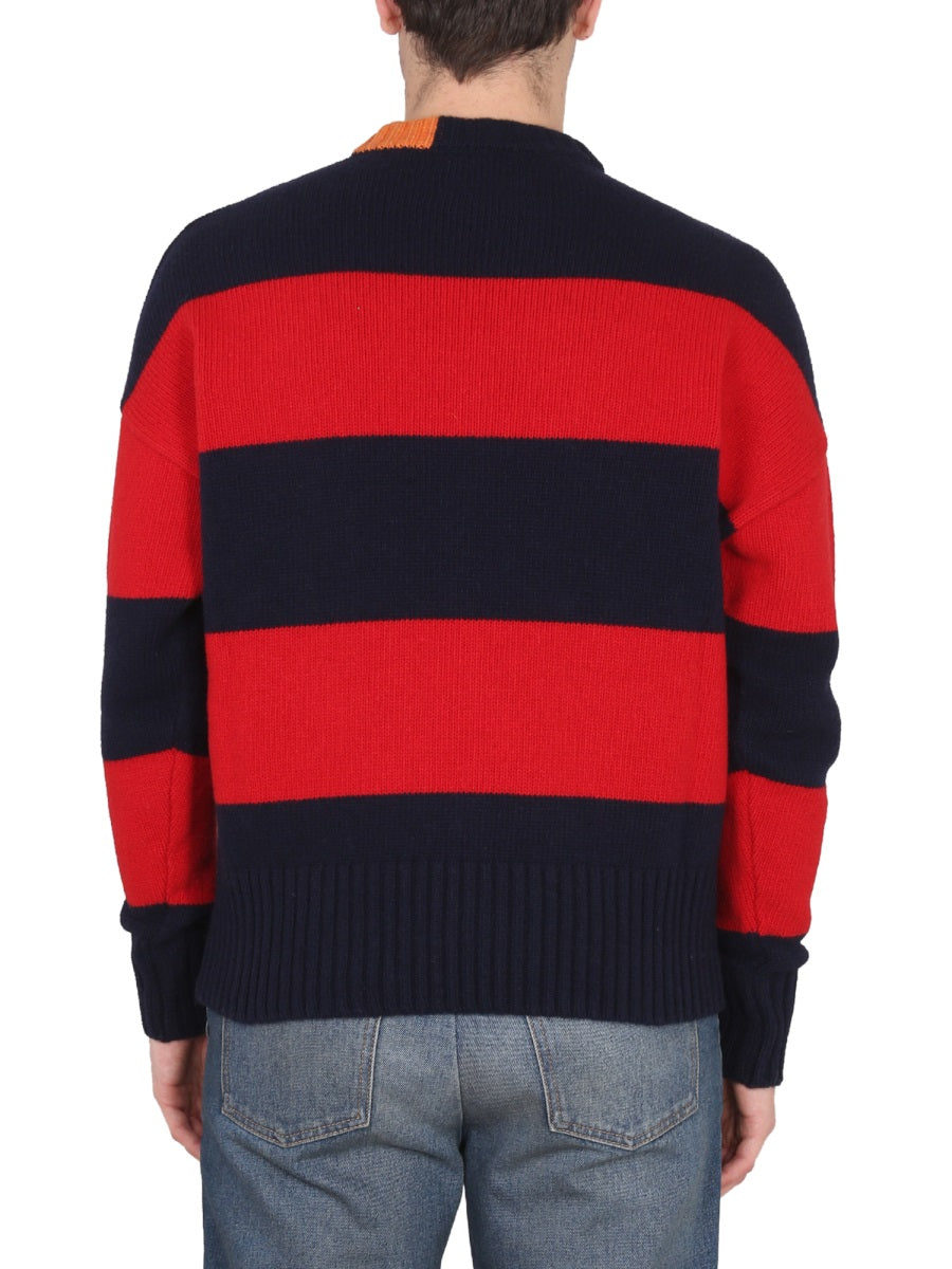 Right For Rugby-Stripe Cross-Neck Sweater — Multicolor, view 7