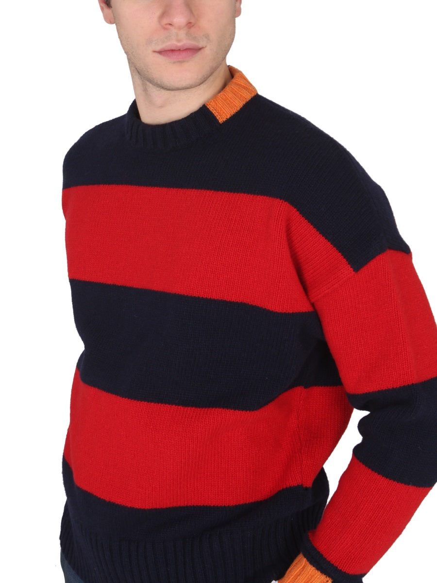 Right For Rugby-Stripe Cross-Neck Sweater — Multicolor, view 8