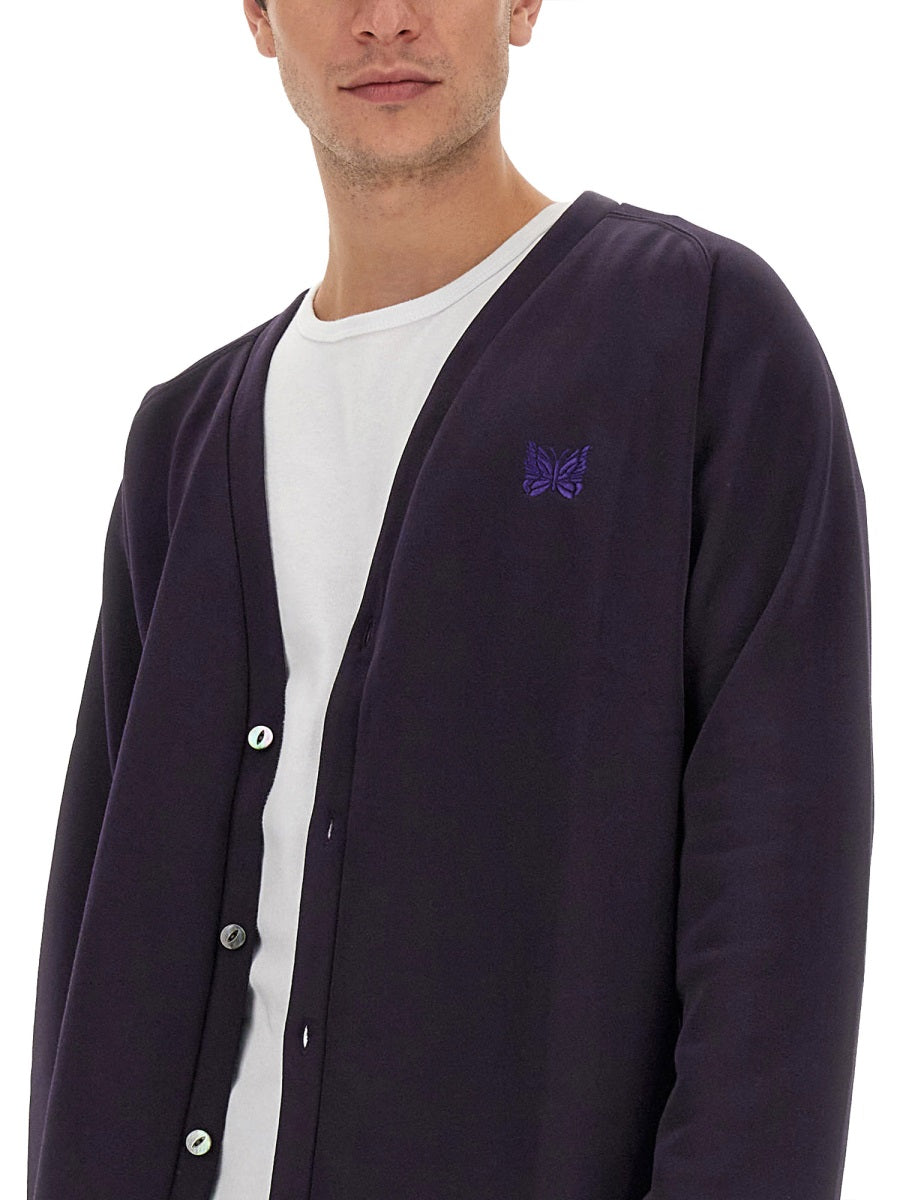 Needles Logo-Knit Cardigan — Purple, view 2