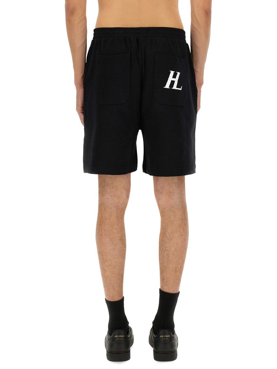 Helmut Lang Logo-Embroidered Cotton Bermuda Shorts — Black by Helmut Lang
