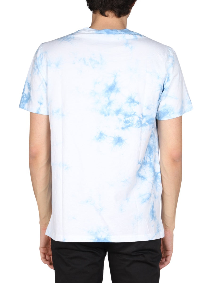 Disclaimer Logo Print Cotton T-Shirt — Blue, view 2