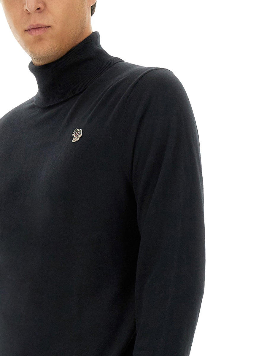 Ps Paul Smith Zebra Print Sweater — Black, view 2