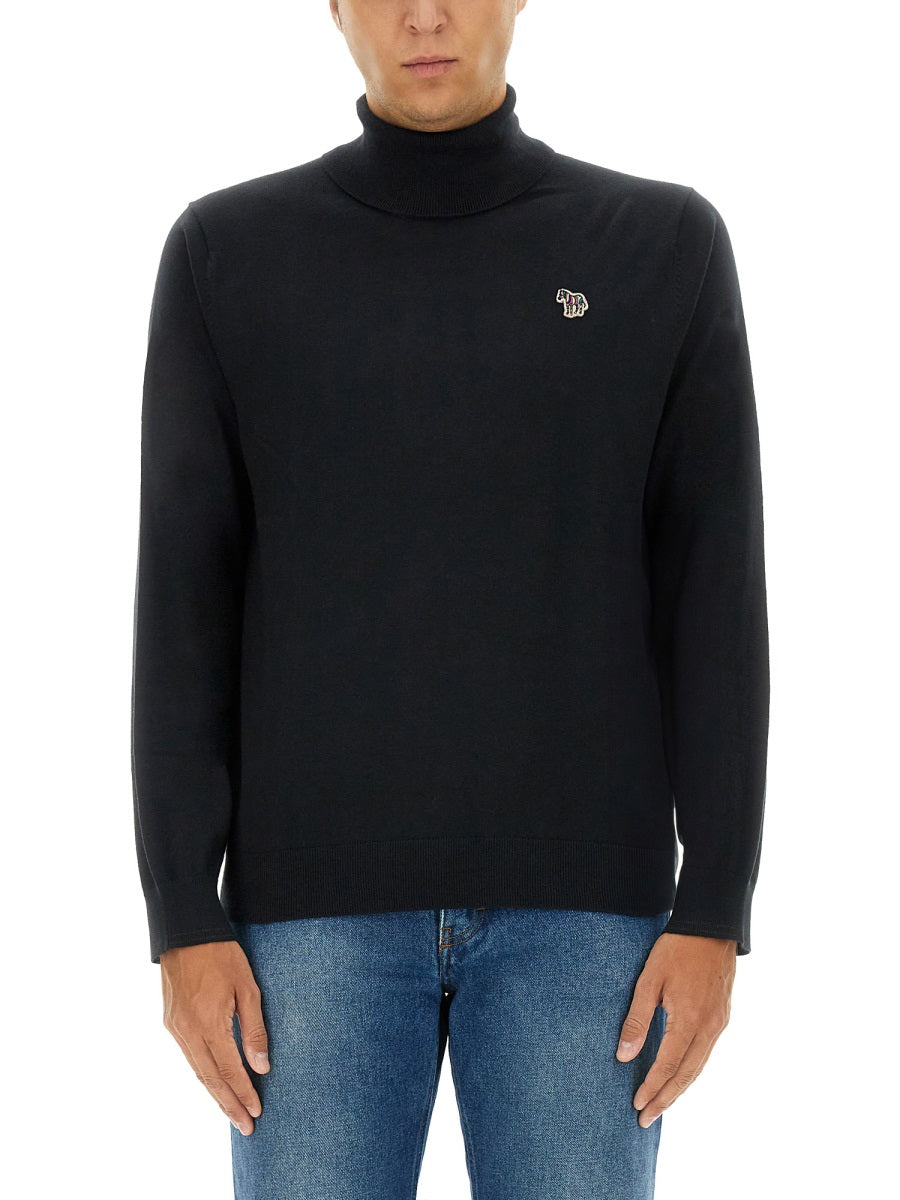 Ps Paul Smith Zebra Print Sweater — Black, view 3