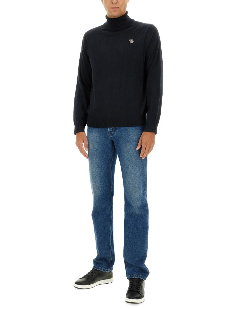 Ps Paul Smith Zebra Print Sweater — Black, view 4