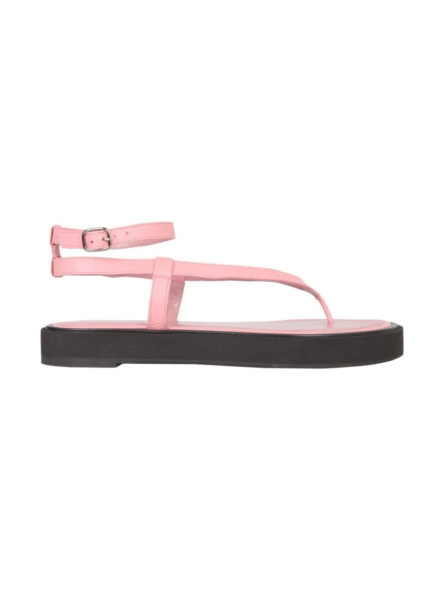 By Far Leather Thong Sandals — Pink by By Far