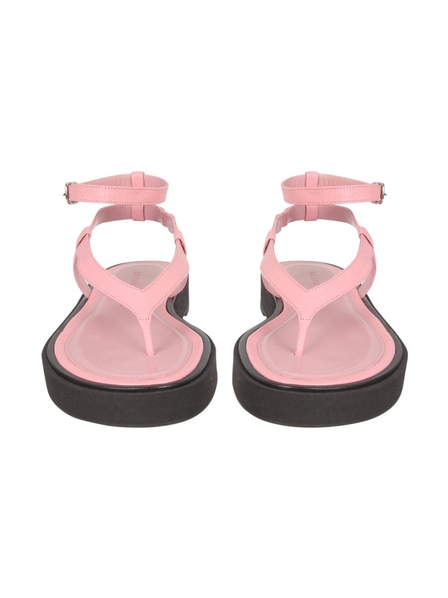 By Far Leather Thong Sandals — Pink, view 2